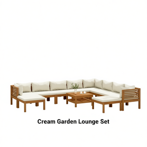 Ensemble de salon de jardin en teck, mobilier d'extérieur au design contemporain, résistant aux intempéries, capacité de 10 personnes et plus - Product Image 1