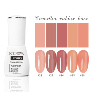 ICE NOVA Camellia Rubber French Style <span class=keywords><strong>Base</strong></span> Gel Color HEMA-Free Pink Nude Rubber <span class=keywords><strong>Base</strong></span> Coat with Elastic Resin and Rubber <span class=keywords><strong>Base</strong></span> - Product Image 5