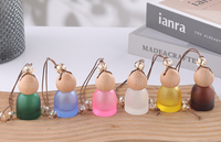 Bouteille de parfum suspendue en verre dépoli à dégradé de couleurs pour voiture, flacon vide pour huile aromatique avec cordon pendentif