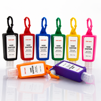 Porte-désinfectant pour les mains en silicone coloré personnalisé, porte-clés désinfectant pour les mains, porte-désinfectant pour les mains en silicone de 30 ml pour sac