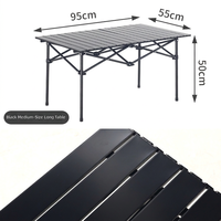 Table de camping portable d'extérieur personnalisée avec cadre en acier au carbone, sac de transport, table de pique-nique pliable et enroulable pour barbecue et randonnée