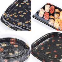 Caja de Embalaje Rectangular/Cuadrada/Redonda para Llevar, Caja de Plástico Desechable para Alimentos, Bandeja para Sushi