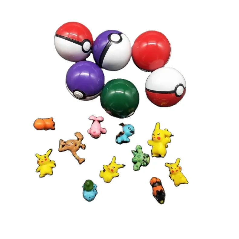 wholesale japanese figures 5cm Pokeball capsule pokemoned ball with anime figures for kids gifts