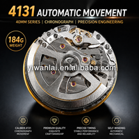 Montre mécanique VS New Green Dial Gold Case, design luxueux, mouvement 4131, poids 184g.