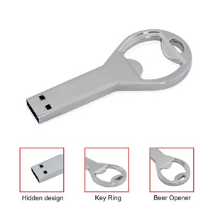 <span class=keywords><strong>Clé</strong></span> <span class=keywords><strong>USB</strong></span> 2.0 en métal en forme d'ouvre-bouteille 1 Go 2 Go 4 Go, <span class=keywords><strong>Clé</strong></span> <span class=keywords><strong>USB</strong></span> 3.0 argentée 8 Go 16 Go 32 Go avec logo laser gratuit, Cadeau créatif - Product Image 2