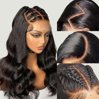 Perruque frontale HD en dentelle de cheveux indiens bruts, perruque de cheveux humains 100 % naturelle sans colle avec cuticules alignées, perruques frontales complètes en dentelle pour femmes
