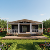 Casa Contenedor Modular Expandible de Doble Ala con Techo Inclinado, Precio de Fábrica, Calidad Superior, para Viviendas Modernas Pequeñas