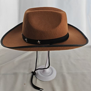 Sombrero de Vaquero a Rayas, Accesorio de Disfraz, para Adultos, Hombres, Mujeres, Unisex, Invierno, Estilo Country, Salvaje Oeste - Product Image 3