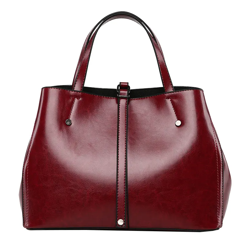 Günstige Mode Reine Farbe Damen Leder Italienische Handtasche Tote Handtaschen für Frau