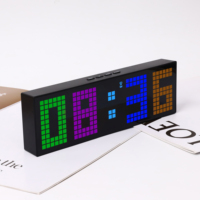 Reloj Despertador Digital de Moda con Matriz de Puntos RGB LED, Temporizador de Cuenta Regresiva/Ascendente para Escritorio, Control por Voz, Calendario para Decoración del Hogar, Venta al por Mayor