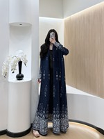 Abaya plissée Miyake, robe longue de style veste unie plissée grande taille, créant des abayas musulmanes élégantes et décontractées pour les femmes de grande taille
