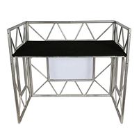 Présentoir en aluminium pour DJ Table d'événement en aluminium pour DJ Station de travail portable pliable avec panneau frontal