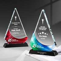 Trofeo de Cristal en Blanco al por Mayor, Premio Personalizado con Logotipo 3D, Medallas y Placas con Base Negra