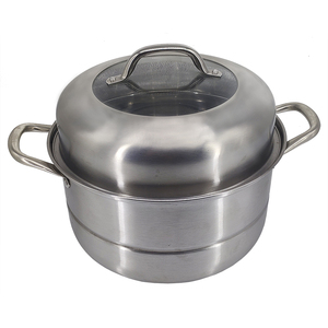 Ensemble de cuiseur vapeur pour <span class=keywords><strong>couscous</strong></span>, 28 cm, 30 cm, acier inoxydable, écologique, polissage miroir, couvercle visible, métal, capacité de 4 <span class=keywords><strong>L</strong></span>, gaz - Product Image 5