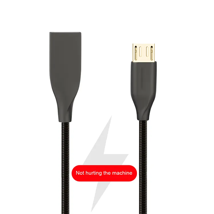 Wholesale 1M 1.2M 1.8M micro b 3.0 type charging cable android mobile phone charger metal 304 stainless steel micro usb cable