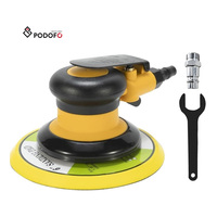 Podofo Free Speed Ponceuse pneumatique 6 pouces 150 mm 12000 tr/min avec aspiration, polisseuse pneumatique pour polissage de métaux de voiture