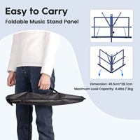 Factory Wholesale Blue Black Pink Color Book Holder Iron Aluminum Alloy Metal Height Adjustable Folding Music Sheet Stand