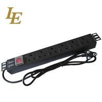 PDU 19 pouces, 6 prises 16A, type Afrique du Sud, installation horizontale ou verticale, équipement de distribution d'alimentation, interrupteur en option