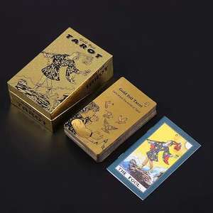 Portable Luxe Gold Foil Tarot Deck 78pcs Joli paquet en plastique Jeu de société <span class=keywords><strong>Oracle</strong></span> <span class=keywords><strong>pour</strong></span> débutants avec manuel - Product Image 6