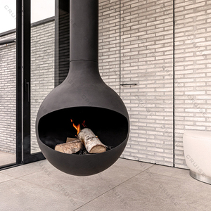 Cheminée suspendue sphérique CRUISE pour plafond, <span class=keywords><strong>foyer</strong></span> <span class=keywords><strong>ouvert</strong></span>, chauffage au bois, métal, <span class=keywords><strong>gaz</strong></span> naturel/propane, 360 degrés - Product Image 5