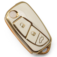 Coque de protection souple en TPU pour clé de voiture à 3 boutons avec porte-clés, accessoires pour télécommande automobile – Vente en gros
