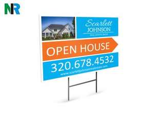 Impresión de doble cara OPEN HOUSE Real Estate Publicidad Signs Yard Signs con H Metal Satke - Product Image 5