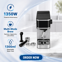 Machine à café expresso automatique numérique à écran tactile électrique, double chaudière, 20 bars de pression, cafetière 12 tasses