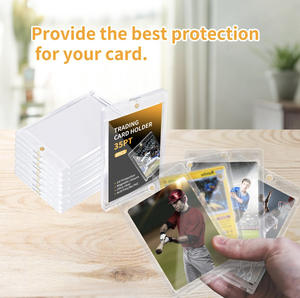 XXH-One Touch Porte-cartes magnétique 35PT Toploader Étui <span class=keywords><strong>rigide</strong></span> en plastique transparent pour cartes à collectionner Protecteur de boîtier magnétique - Product Image 5