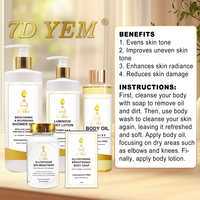 Ensemble de soins de la peau OEM personnalisé à base d'extrait de glutathion, hydratant, éclaircissant les taches brunes, or 24 carats, pour femmes noires