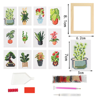 5D Mini Diamant Peinture Plante Fleur Kit avec Cadre Peinture Gem Art Club Kit Collection