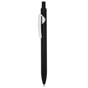 Bolígrafo de Metal con Punta de 0.5mm, Negro Satinado y Cromado, Bolígrafo Novedoso con Punta de Bola para Logotipo Personalizado, Bolígrafo Promocional - Product Image 1