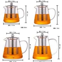 Théière en verre de luxe moderne et écologique de 32oz/43oz, compatible avec les plaques de cuisson, pour thé en fleurs et en vrac, avec infuseur