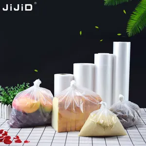 JiJD Custom printing ldpe hdpe Transparent PE Clear Plastic bag food cling food storage bag