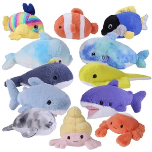 Verschiedene bunte Meeres tier Clown fisch Fisch Plüschtiere OEM Big Eye Plüsch Fisch Tier Soft Toys