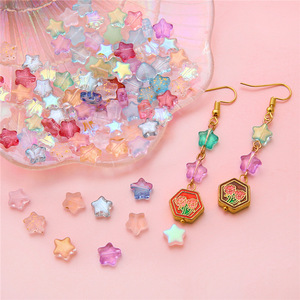 Cuentas de estrella sólida transparente multicolor Material de Lucite suelto para pulseras hechas a mano DIY y accesorios de cadena de teléfono móvil - Product Image 3