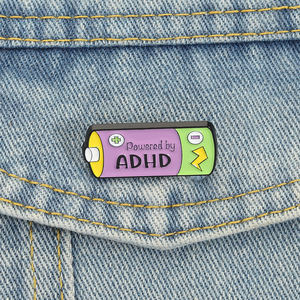 ADHS-Bewusstseins-Batterie-Emaille-Pins Kreatives Batterie-Design Anstecknadel Rucksack-Abzeichen Großhandel - Product Image 1