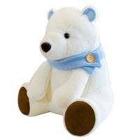 Peluche d'ours polaire de haute qualité personnalisée en coton PP avec écharpe pour enfants