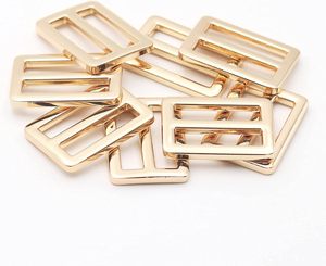 JWBIZ Lot de 20 glissières plates en métal pour ceinture, ajusteurs de sangle, fermoirs à trois glissières, couleur or, en pouces - Product Image 2