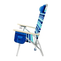 Chaise pliante portable en tissu Oxford à prix de gros pour la plage et le camping, avec porte-gobelet et pochette de rangement