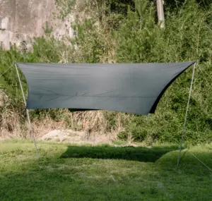 야외 캠핑 휴대용 대형 공간 폴리에스터 옥스포드 직물 블랙 PU 코팅 방수 태양 보호 캐노피 방수포