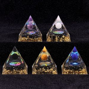 Pirámides de <span class=keywords><strong>Orgonita</strong></span> de 5 cm, Generador de Energía Hecho a Mano con Resina, Piedras Curativas, Artesanía, Pirámide de Cristal para Meditación - Product Image 2