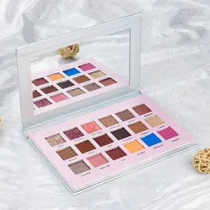 Paleta de sombras de maquiagem 9 cores, paleta de sombras personalizada com glitter e rótulos privados
