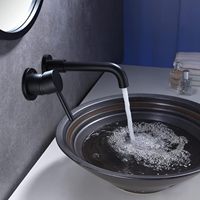 Robinet de salle de bain à poser sur le plan, en laiton noir, mitigeur à levier unique pour gaucher avec finition brossée