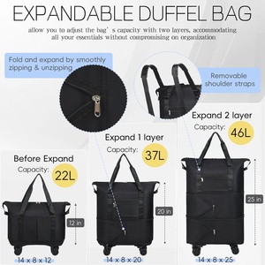 Sac <span class=keywords><strong>de</strong></span> voyage extensible personnalisé avec roulettes amovibles pour les voyages, sac <span class=keywords><strong>de</strong></span> voyage <span class=keywords><strong>de</strong></span> nuit, sac <span class=keywords><strong>de</strong></span> week-end, sac <span class=keywords><strong>de</strong></span> voyage, <span class=keywords><strong>valise</strong></span> - Product Image 3