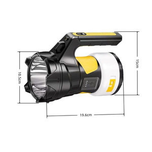 Linterna LED Recargable de 12W RGB con Zoom y Regulación de Intensidad, Linterna de Camping para Exteriores de 19.6cm con Asa - Product Image 1
