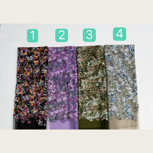 Tissu en <span class=keywords><strong>tulle</strong></span> de nylon écologique <span class=keywords><strong>transparent</strong></span> G4129 à largeur complète, brodé de sequins dégradés à motifs floraux, idéal pour les mariages et les robes de mariée Morandi - Product Image 6