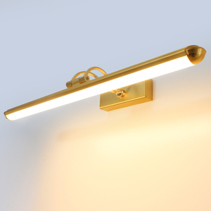 Applique Murale Moderne en Cuivre, Lumière LED pour Miroir, Blanc Chaud 3500K, pour Salle de Bain, Montage Mural, Abat-jour Rectangulaire - Product Image 6