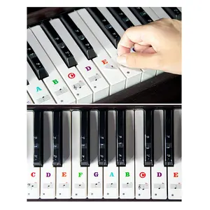 Pegatinas de Piano para teclado de 88/61/54/49 teclas, pegatinas de Piano de letras grandes y coloridas, perfectas para niños, Piano de aprendizaje