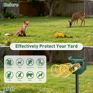 เครื่องไล่สัตว์อัลตราโซนิกพลังงานแสงอาทิตย์รุ่นอัพเกรดสำหรับใช้งานกลางแจ้ง ป้องกันกวาง กระรอก แมว แรคคูน กระต่าย สุนัข - Product Image 5