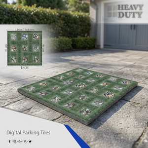 Carreaux de sol en porcelaine émaillée numérique sur mesure 400x400mm, carreaux de sol pour parking, revêtement de sol extérieur de qualité supérieure - Product Image 5